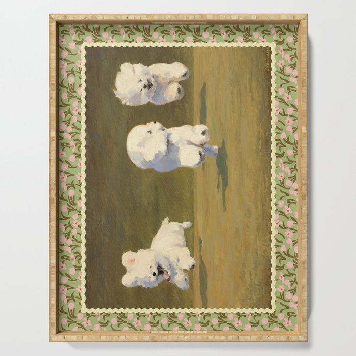 Three Dogs Running Serving Tray Gallery Image 1