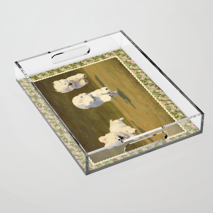 Three Dogs Running Acrylic Tray Gallery Image 1