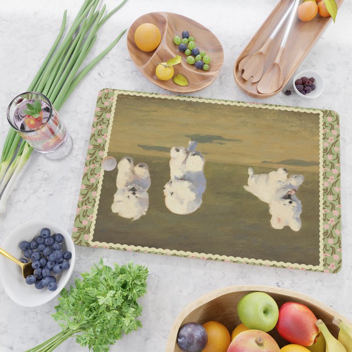 Three Dogs Running Cutting Board Gallery Image 2