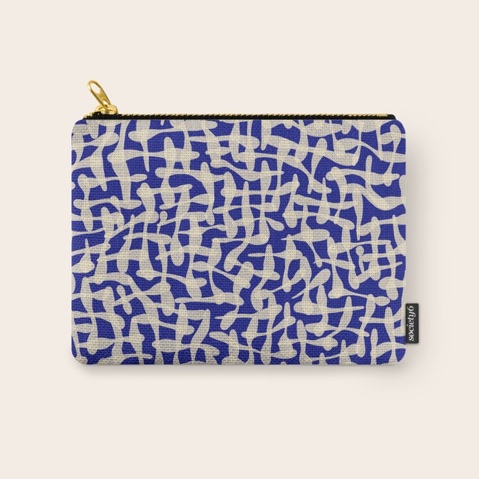 Playful strokes #3 / Beige on Blue Carry All Pouch Gallery Image 1