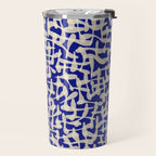Playful strokes #3 / Beige on Blue Travel Mug Gallery Image 2