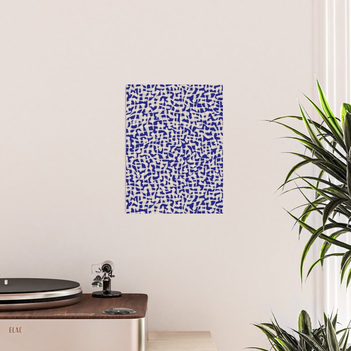 Playful strokes #3 / Beige on Blue Poster Gallery Image 2