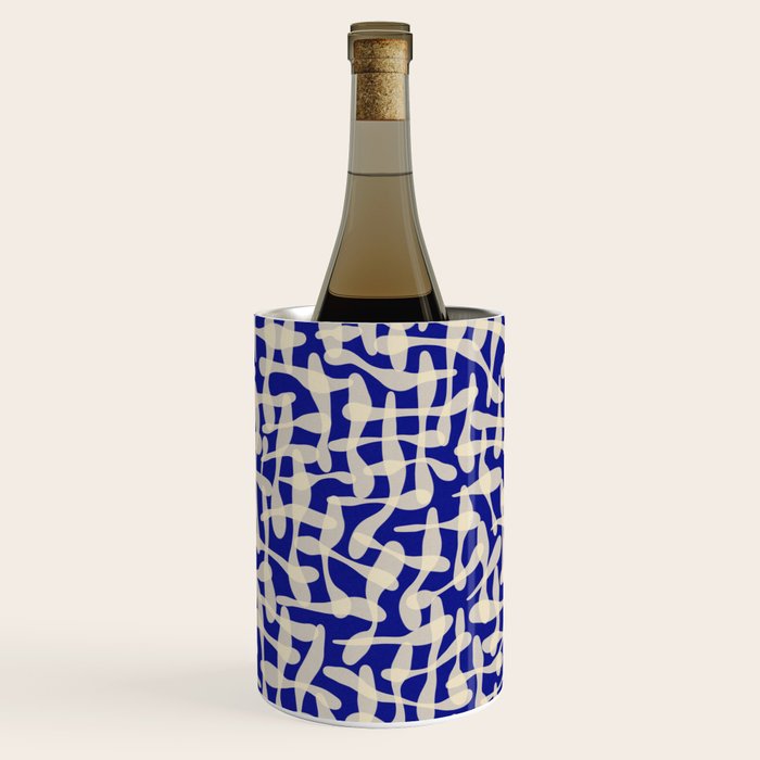 Playful strokes #3 / Beige on Blue Wine Chiller Gallery Image 1