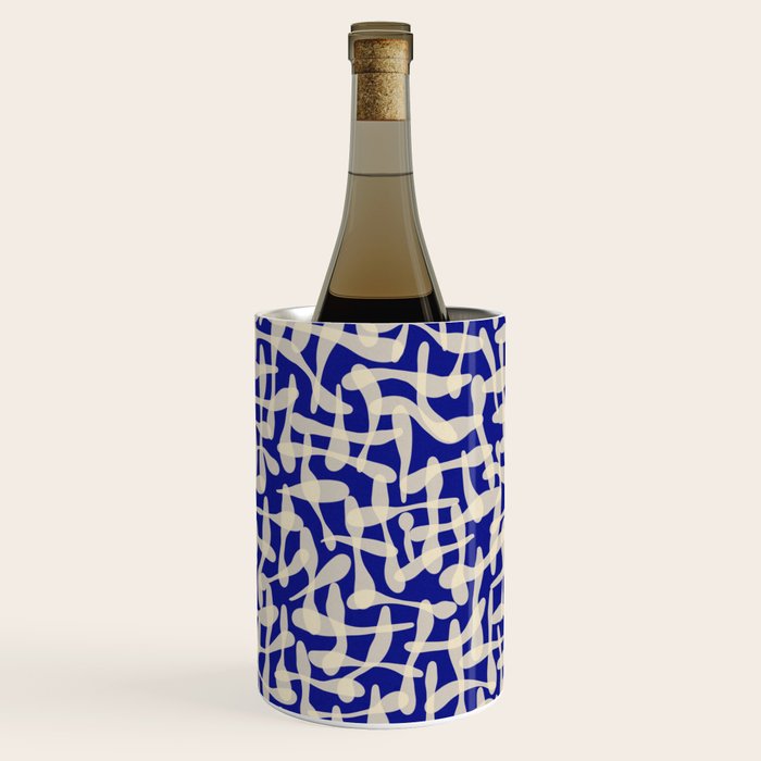 Playful strokes #3 / Beige on Blue Wine Chiller Gallery Image 3