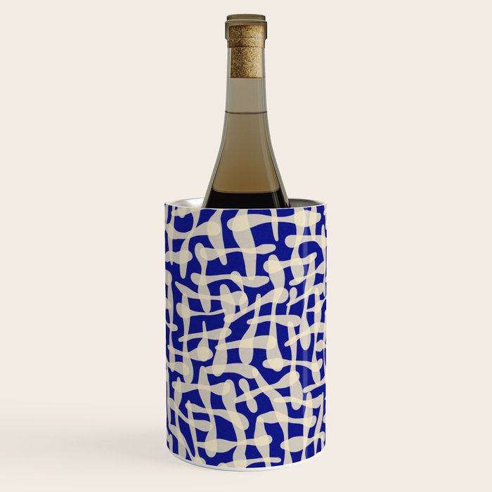 Playful strokes #3 / Beige on Blue Wine Chiller Gallery Image 2