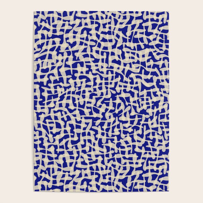 Playful strokes #3 / Beige on Blue Poster Gallery Image 4