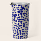 Playful strokes #3 / Beige on Blue Travel Mug Gallery Image 3