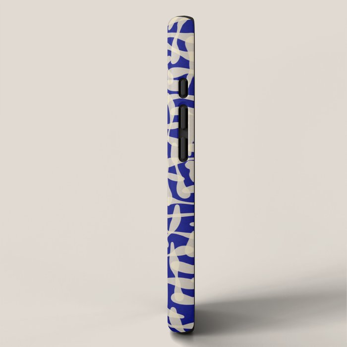 Playful strokes #3 / Beige on Blue iPhone Case Gallery Image 2