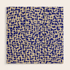 Playful strokes #3 / Beige on Blue Wood Wall Art Gallery Image 1