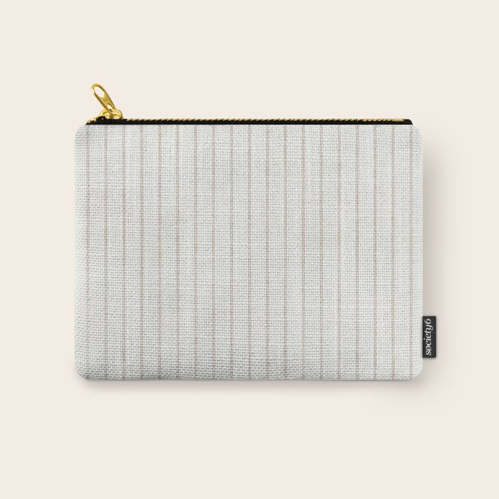  AEGEAN SIMPLE TICKING STRIPE JUTE Carry All Pouch Gallery Image 1