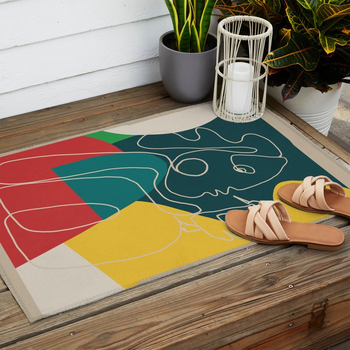 Gentle Abstract Line 6 Outdoor Rug Gallery Image 2