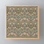 William Morris Strawberry Thief Brown Chocolate Slate Mini Art Print Gallery Image 1