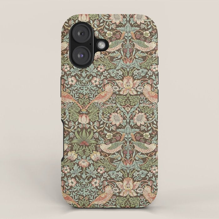 William Morris Strawberry Thief Brown Chocolate Slate iPhone Case Gallery Image 1