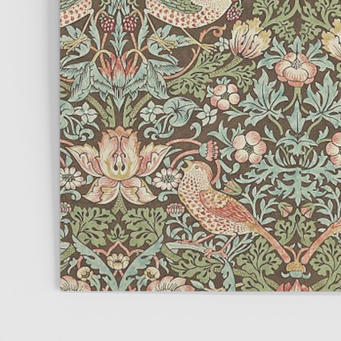 William Morris Strawberry Thief Brown Chocolate Slate Poster Gallery Image 3