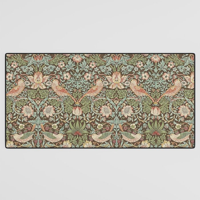 William Morris Strawberry Thief Brown Chocolate Slate Desk Mat Gallery Image 3