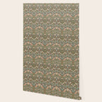 William Morris Strawberry Thief Brown Chocolate Slate Wallpaper Gallery Image 2