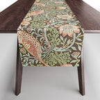 William Morris Strawberry Thief Brown Chocolate Slate Table Runner Gallery Image 1