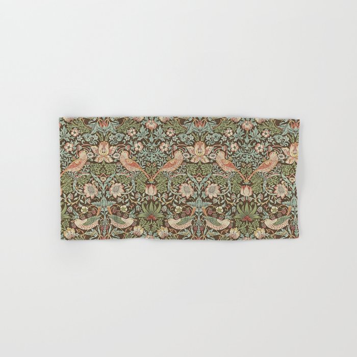 William Morris Strawberry Thief Brown Chocolate Slate Bath Towel Gallery Image 1