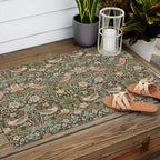 William Morris Strawberry Thief Brown Chocolate Slate Outdoor Rug Gallery Image 2