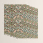 William Morris Strawberry Thief Brown Chocolate Slate Wrapping Paper Gallery Image 3