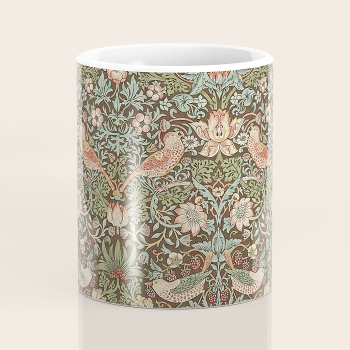 William Morris Strawberry Thief Brown Chocolate Slate Coffee Mug Gallery Image 4