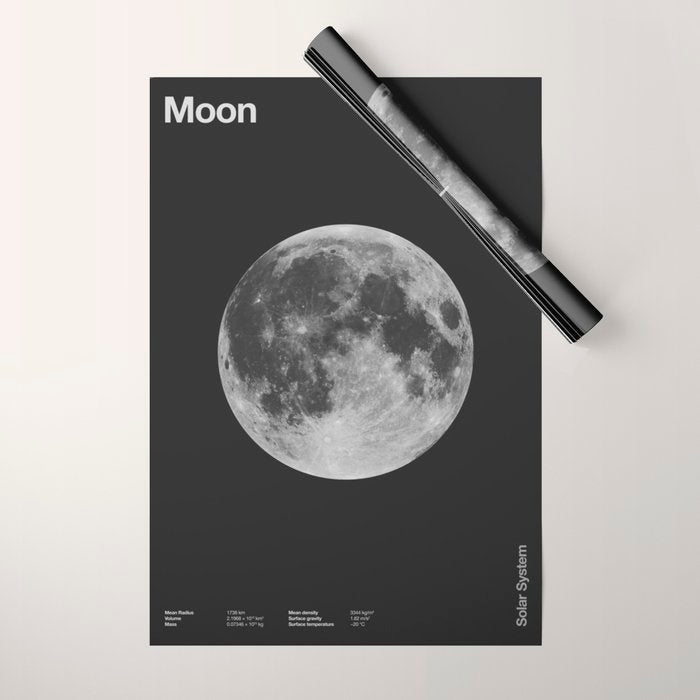 Solar System _ Moon Wrapping Paper Gallery Image 1