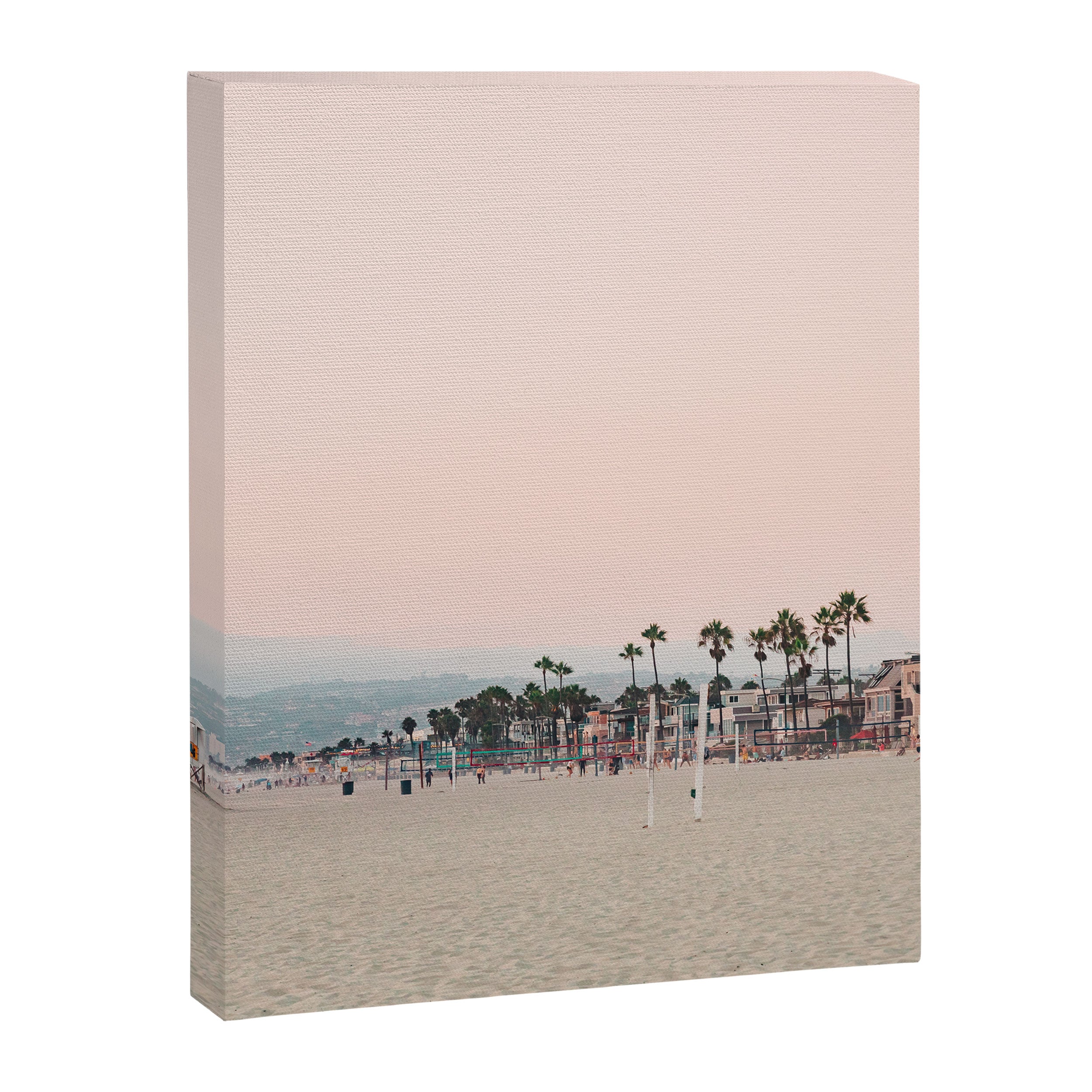 California Pink Beach Sunset Photography Canvas Print Gallery Image 6