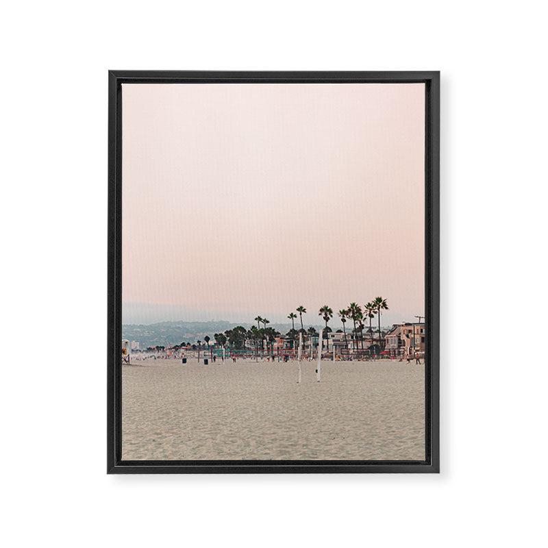 California Pink Beach Sunset Photography Framed Canvas Print Gallery Image 6