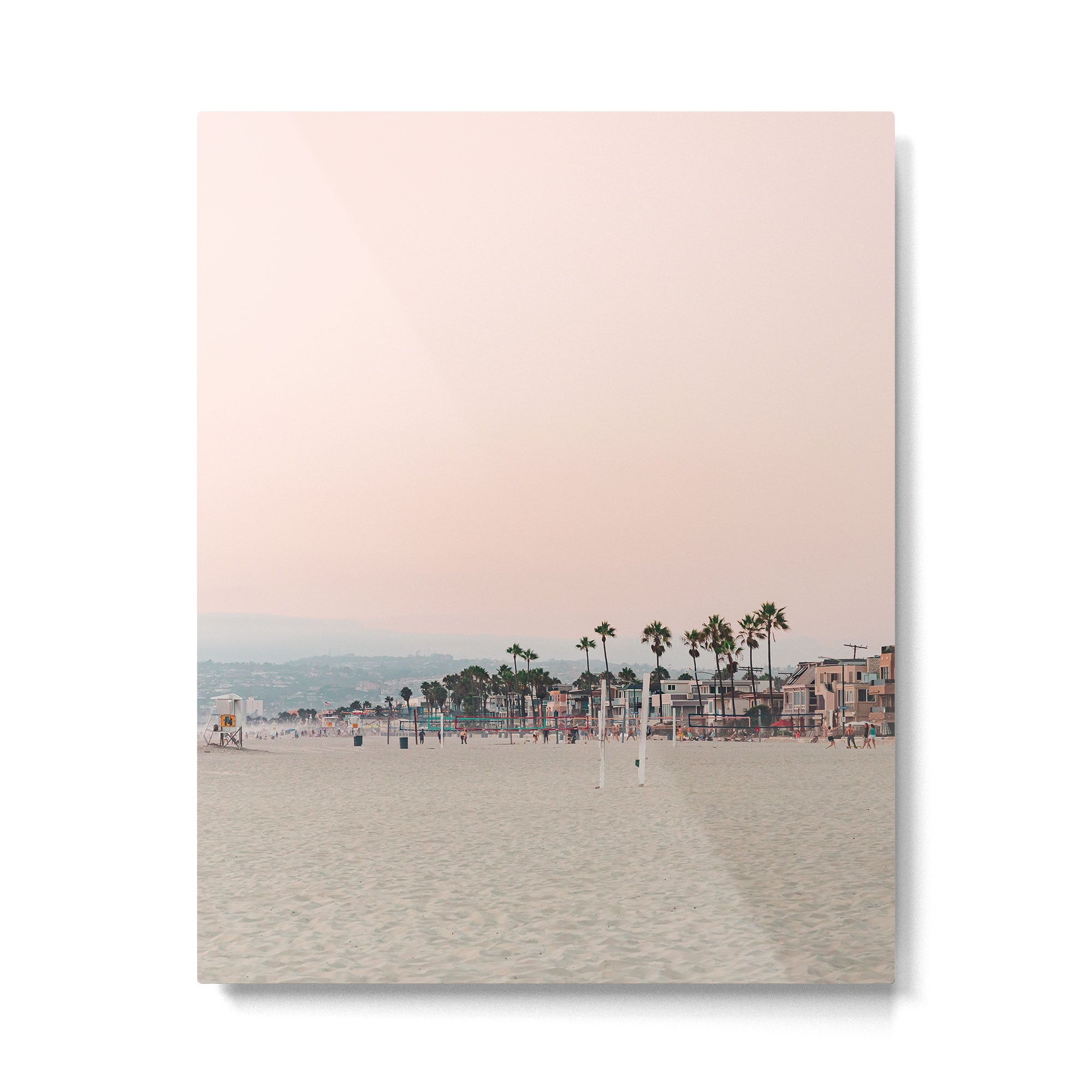 California Pink Beach Sunset Photography Metal Print Gallery Image 4