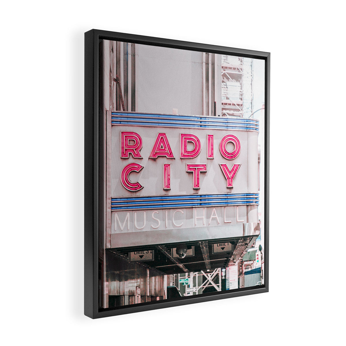 New York Radio City Sign Pink Travel Photography Framed Canvas Print Gallery Image 2