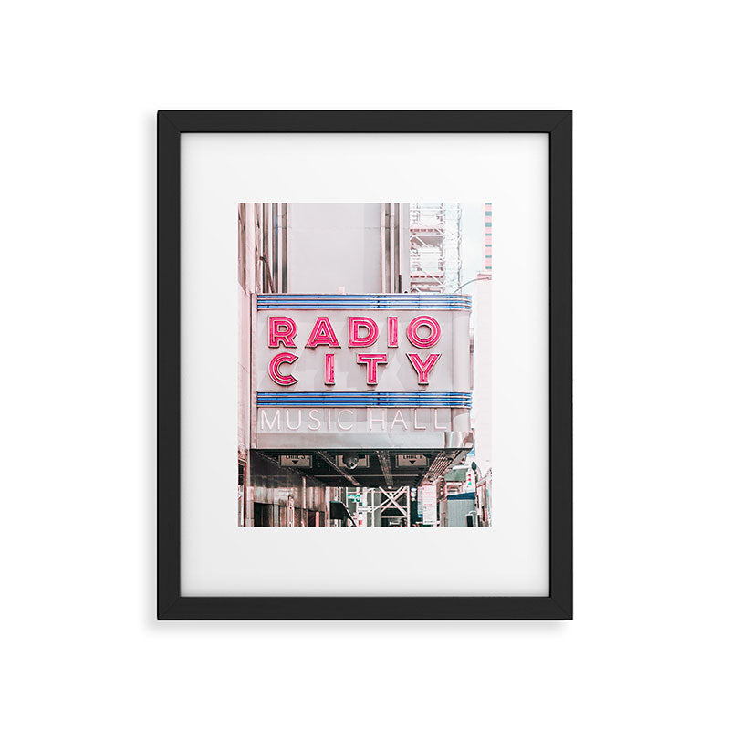 New York Radio City Sign Pink Travel Photography Framed Art Print Gallery Image 5