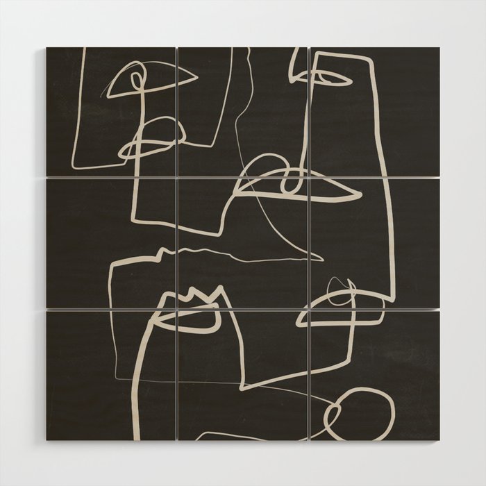 Abstract line art 12-2 Wood Wall Art Gallery Image 1