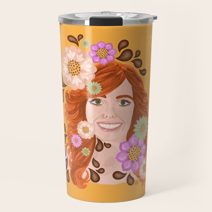 Vintage Beauty Retro Portrait Travel Mug Gallery Image 1