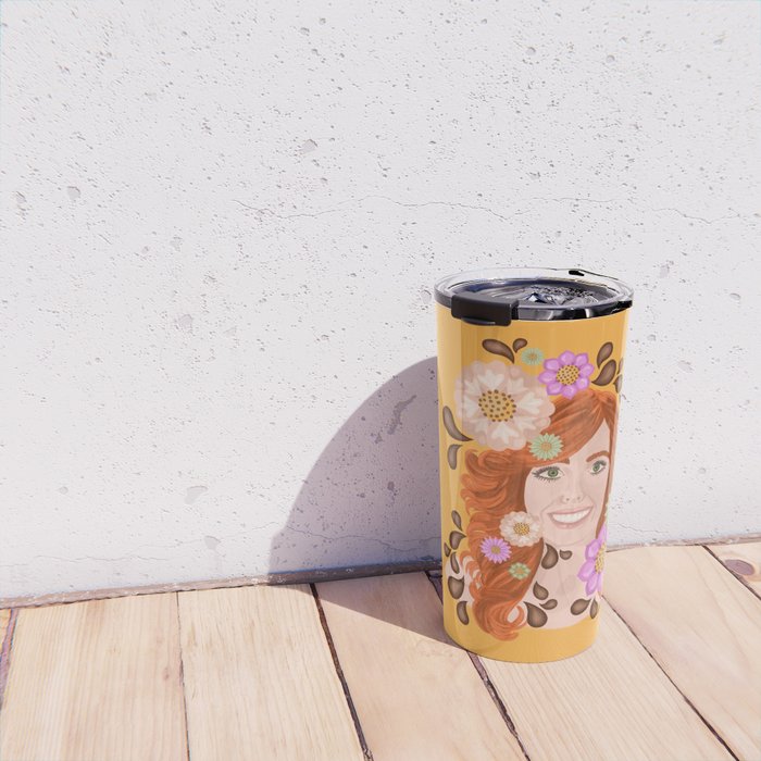 Vintage Beauty Retro Portrait Travel Mug Gallery Image 4