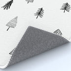 Black and white pine tree doodle art pattern Rug Gallery Image 4
