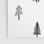 Black and white pine tree doodle art pattern Poster Gallery Image 3