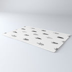 Black and white pine tree doodle art pattern Rug Gallery Image 3