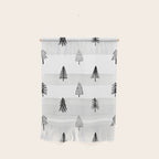Black and white pine tree doodle art pattern Wall Hanging Gallery Image 1