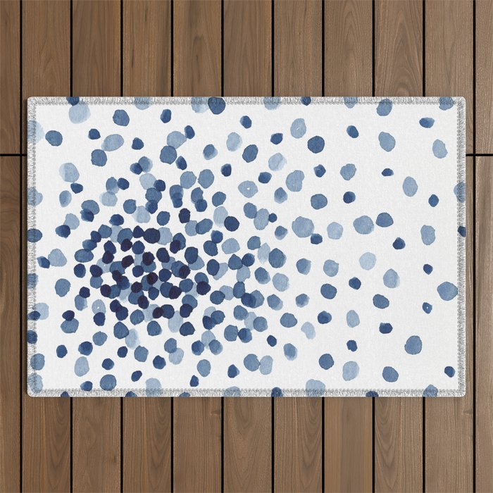 Explosion of Blue Confetti Outdoor Rug Gallery Image 1