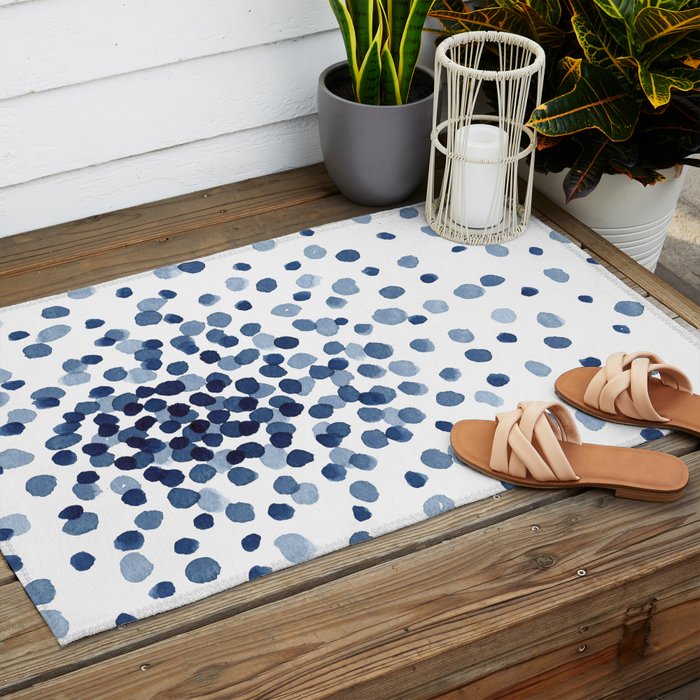 Explosion of Blue Confetti Outdoor Rug Gallery Image 2
