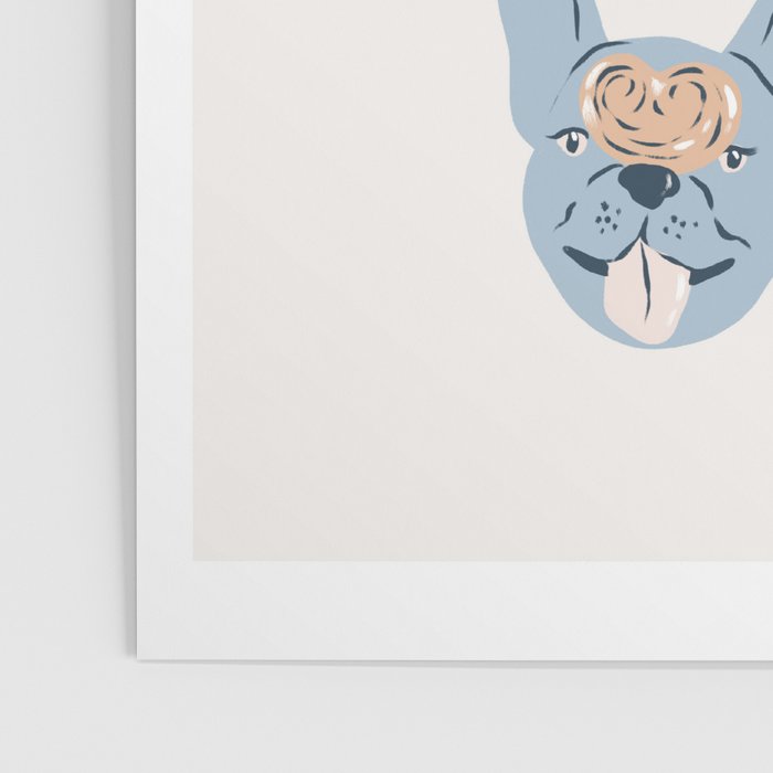 French Bulldogs with Pastries in Blue Poster Gallery Image 3