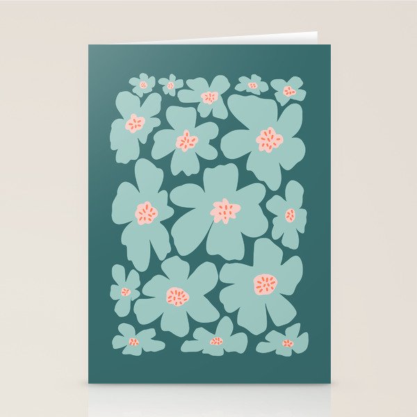 Retro Daisy - Green mood Stationery Card Gallery Image 1