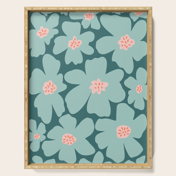 Retro Daisy - Green mood Serving Tray Gallery Image 1