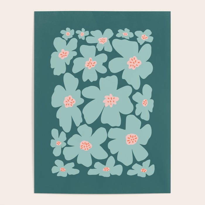 Retro Daisy - Green mood Poster Gallery Image 1