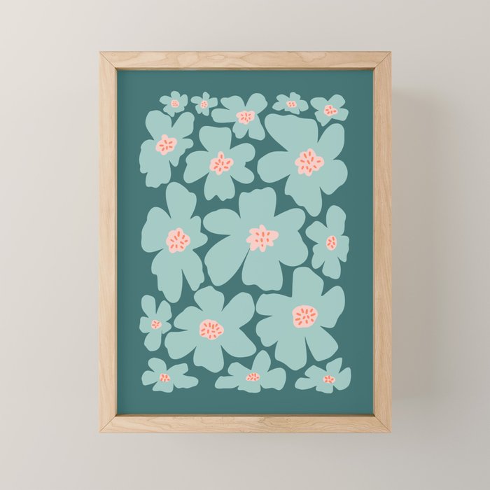Retro Daisy - Green mood Mini Art Print Gallery Image 1