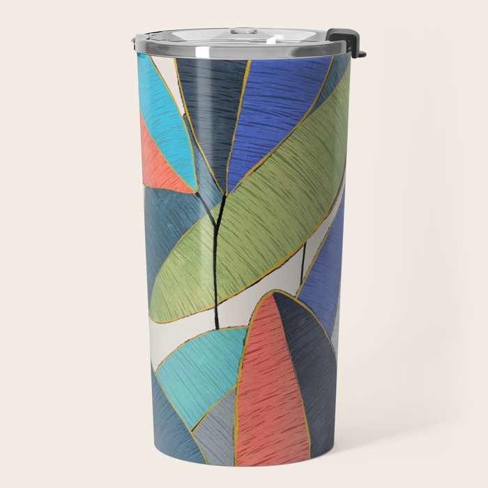 Tropical Ficus leaves #botanic Travel Mug Gallery Image 2