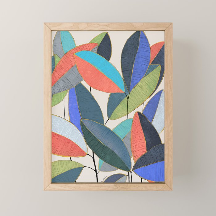 Tropical Ficus leaves #botanic Mini Art Print Gallery Image 1