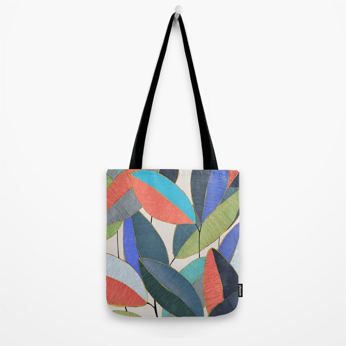 Tropical Ficus leaves #botanic Tote Bag Gallery Image 2