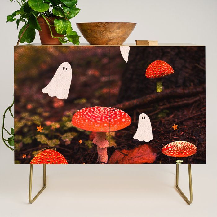Autumn Ghost Forest Collage Credenza Gallery Image 1