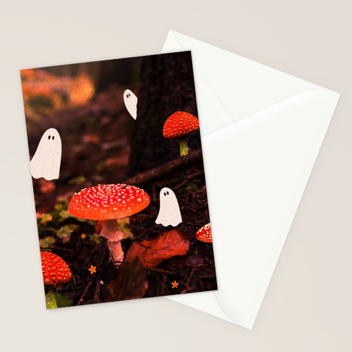 Autumn Ghost Forest Collage Stationery Card Gallery Image 2